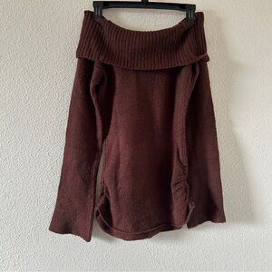 Most Y2K Fall Cozy Boho Grunge Party Off Shoulder Sweater  Women’s Medium Brown
